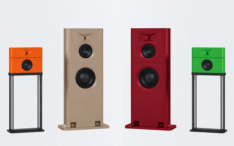 Model M1 und Model M3 in Sonderfarben: Reinorange, Graubeige, Rubinrot und Reingrün